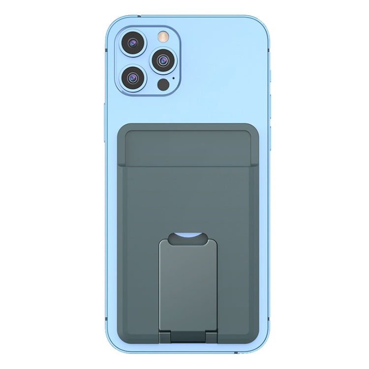 CY133H Silicone Magnetic Phone Holder with Card Holder Function — Magnetic(Light Blue)