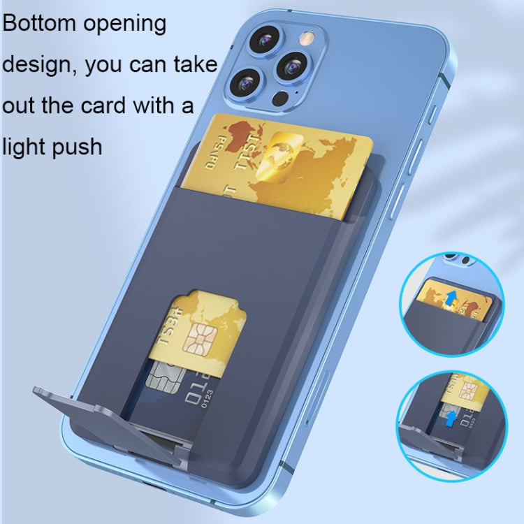 CY133H Silicone Magnetic Phone Holder with Card Holder Function — Black