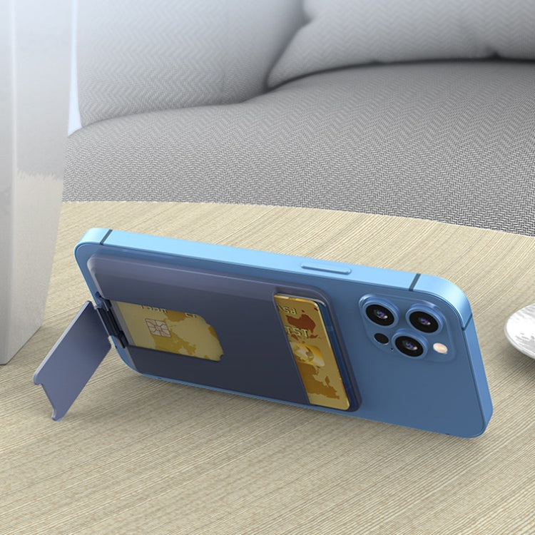 CY133H Silicone Magnetic Phone Holder with Card Holder Function — Peak Blue