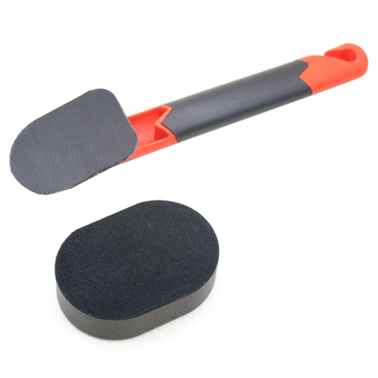 Long Handle Car Tire Varnishing Brush Tire Waxing Brush Sponge, Handle + Sponge — 10PCS Sponge