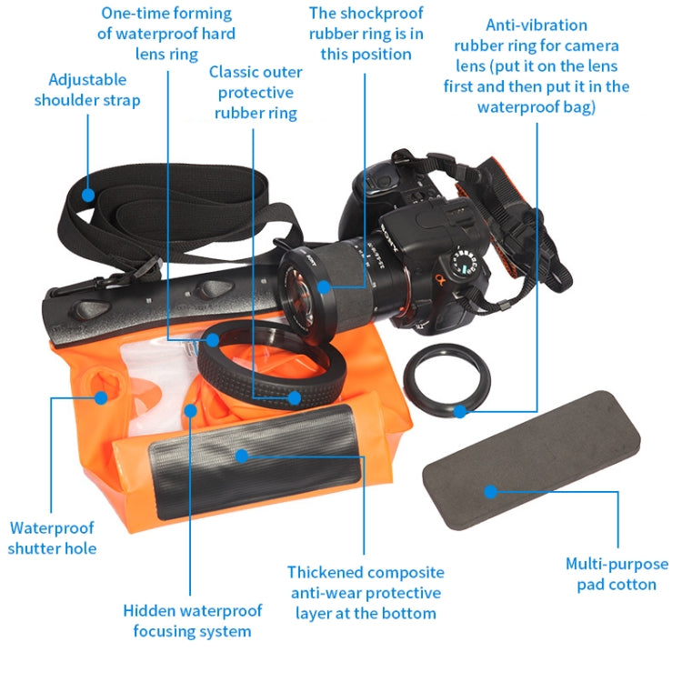Tteoobl 20m Underwater Diving Camera Housing Case Pouch Camera Waterproof Dry Bag