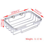 Stainless Steel Wall-Mounted Bathroom Soap Storage Rack — Square