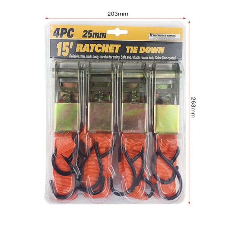 4PCS 15 Inch Tensioner Ratchet Strap Car Ratchet Thread Tensioner