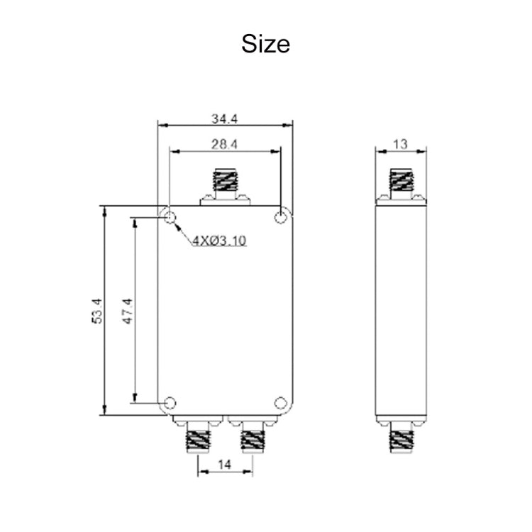 500~6000MHz SMA RF Microstrip Power Splitter — view 3