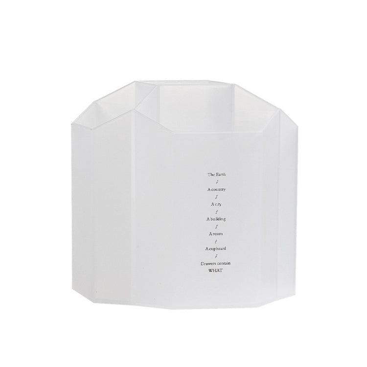 Large Capacity Desktop Storage Box Student Office Pen Bucket — Non-rotating Transparent