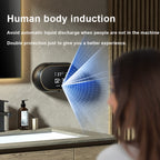 W2 Wall-mounted USB Charging Automatic Foam Soap Dispenser With Time Temperature Display — Black