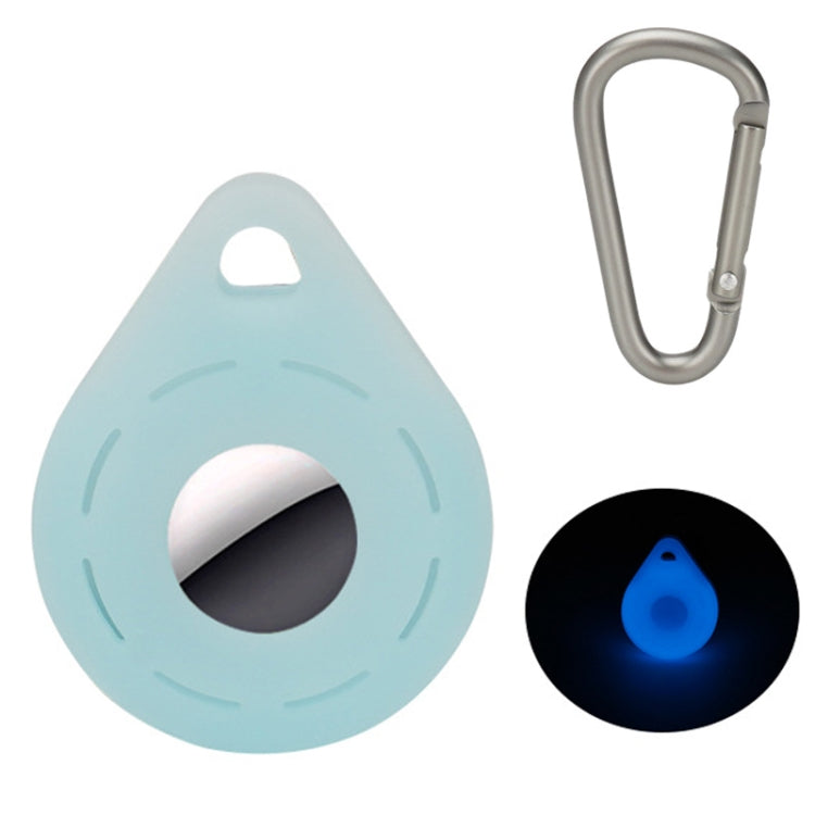 Location Tracker Anti-Lost Silicone Protective Cover For AirTag 2nd Gen / AirTag 1st Gen — Luminous Blue+Buckle