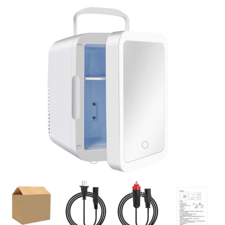4L 45W Home Car Dual Purpose Refrigerator With Touch Light Makeup Mirror, CN Plug
