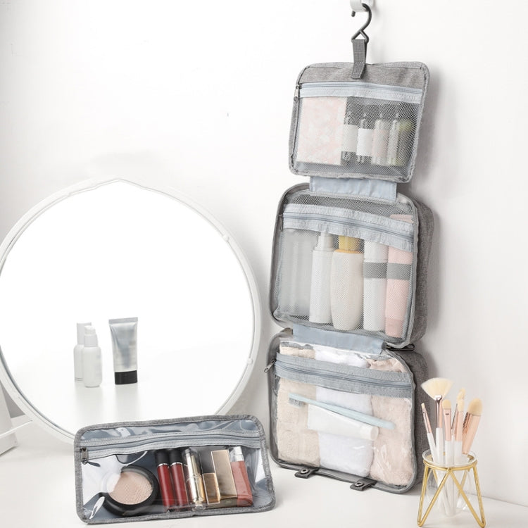 13552A Travel Waterproof Foldable Toiletry Bag Cosmetic Bag with Hook