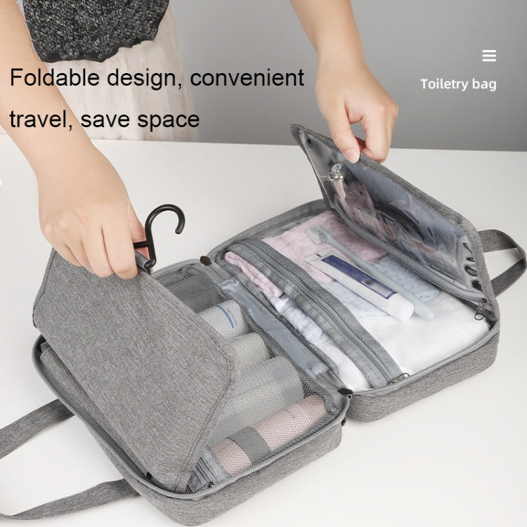 13552A Travel Waterproof Foldable Toiletry Bag Cosmetic Bag with Hook