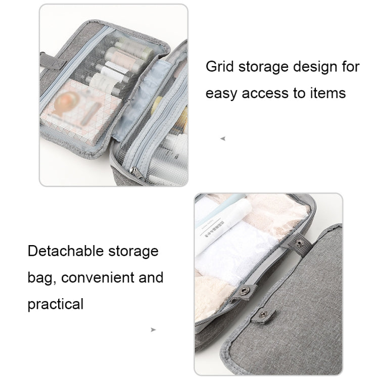 13552A Travel Waterproof Foldable Toiletry Bag Cosmetic Bag with Hook