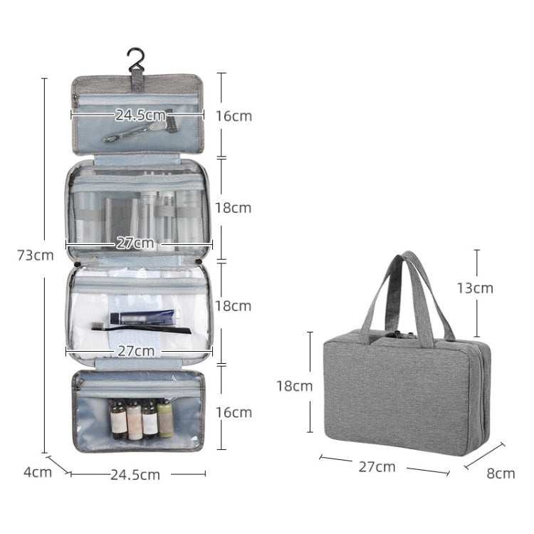 13552A Travel Waterproof Foldable Toiletry Bag Cosmetic Bag with Hook