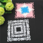 Metal Hand Scrapbooking Embossing Cutting Die, Square Lace