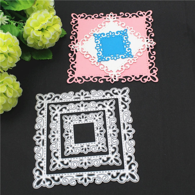 Metal Hand Scrapbooking Embossing Cutting Die, Square Lace