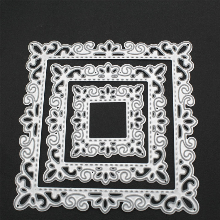 Metal Hand Scrapbooking Embossing Cutting Die, Square Lace