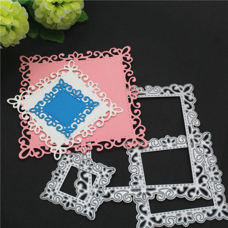 Metal Hand Scrapbooking Embossing Cutting Die, Square Lace