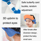 Shampoo Earmuffs Silicon Infant Wash Bath Cap Child Washing Hat — Orange