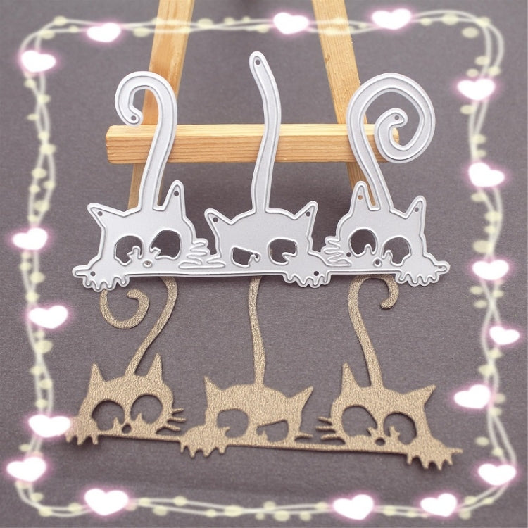 Metal Embossing Cutting Die, Three Kittens