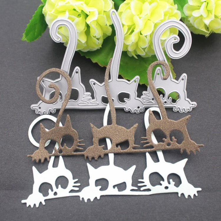 Metal Embossing Cutting Die, Three Kittens