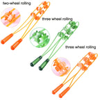 3PCS Plastic Back Puller Shoulder Waist Back Manual Roller Massager, Style: — Three Wheels (Yellow)