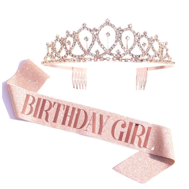 WM-02 Crystal Diamond Birthday Party Wedding Updo Crown, Color: Gold Queen Set1 — Gold Girl