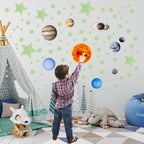 PVC Solar System Children Room Decoration Luminous Wall Sticker Set — view 7