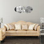 JM004 26PCS Bedroom Geometric Round Stereo Acrylic Mirror Wall Sticker — Silver