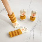 1 Set Double Knit Wear-Resisting Table Stool Leg Mute Protective Cover