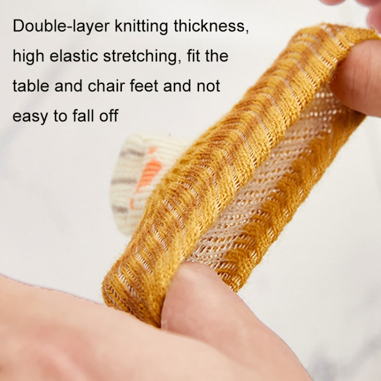 1 Set Double Knit Wear-Resisting Table Stool Leg Mute Protective Cover — view 10
