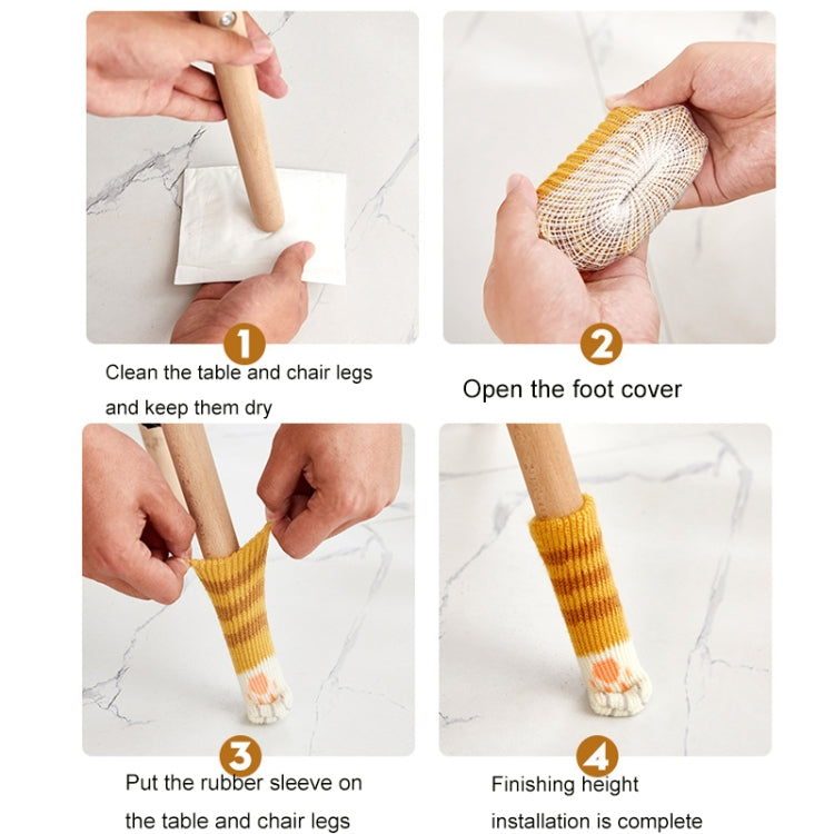 1 Set Double Knit Wear-Resisting Table Stool Leg Mute Protective Cover — view 12