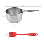 Stainless Steel Sauce Oil Pot + Silicone Oil Brush Set Outdoor BBQ Tools