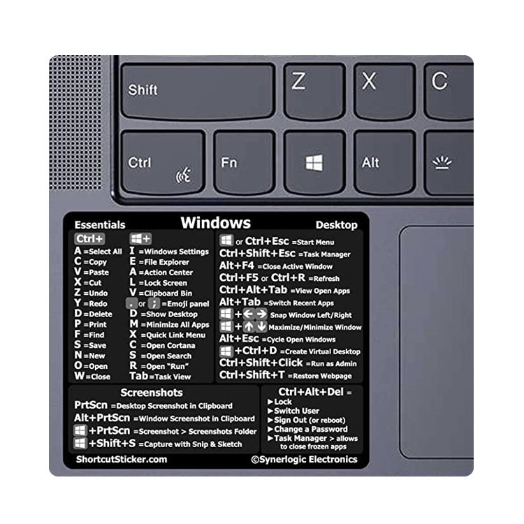 PC Reference Keyboard Shortcut Sticker Adhesive For PC Laptop Desktop