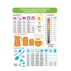 Kitchen Condiment Recipe Conversion Chart Magnetic Waterproof Sticker
