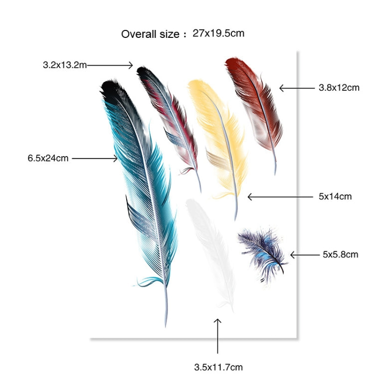 5 Sets Car 3D Feather Body Sticker Scratch Blocking Sticker