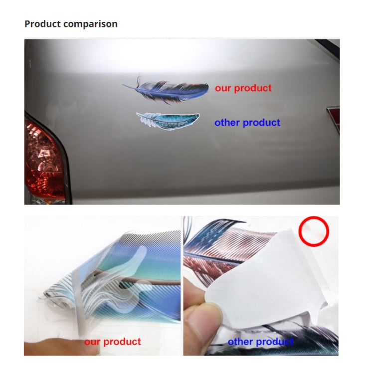 5 Sets Car 3D Feather Body Sticker Scratch Blocking Sticker