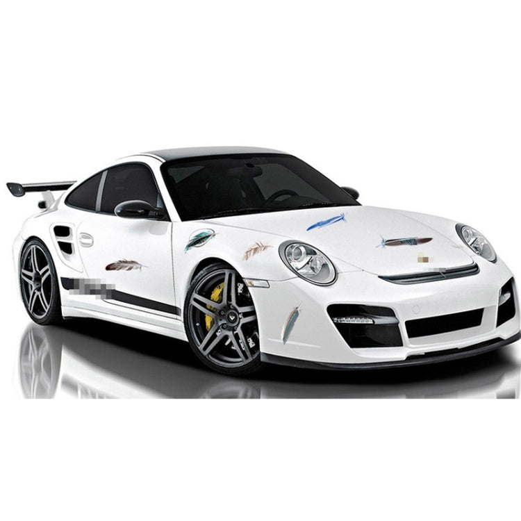 5 Sets Car 3D Feather Body Sticker Scratch Blocking Sticker