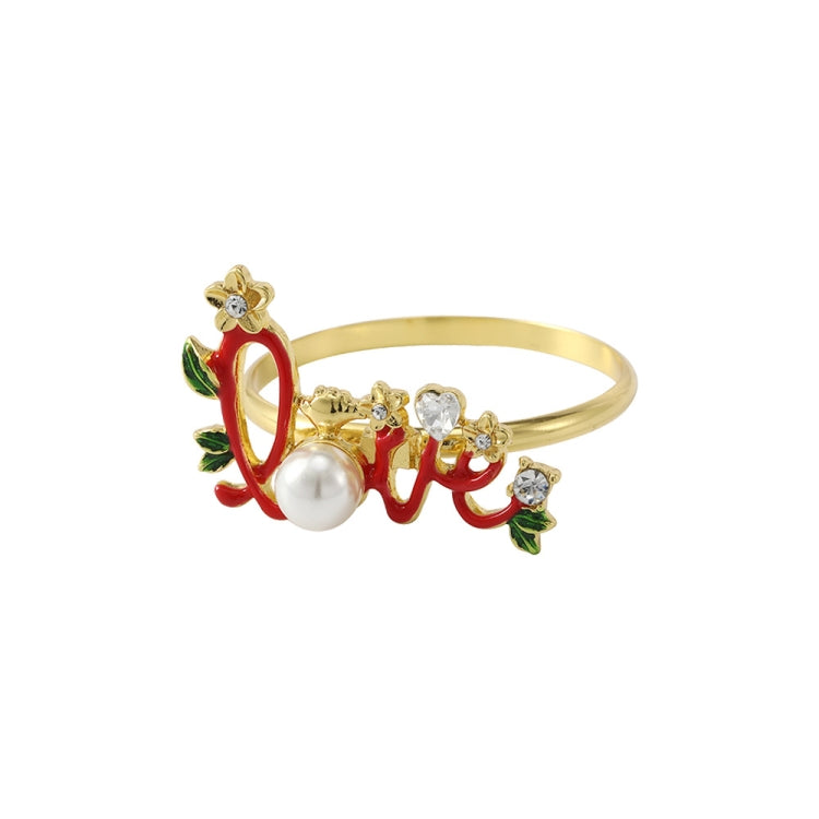 Valentine Day Rose Alloy Napkin Ring, Specification: Z1010-2 — Z1010-1