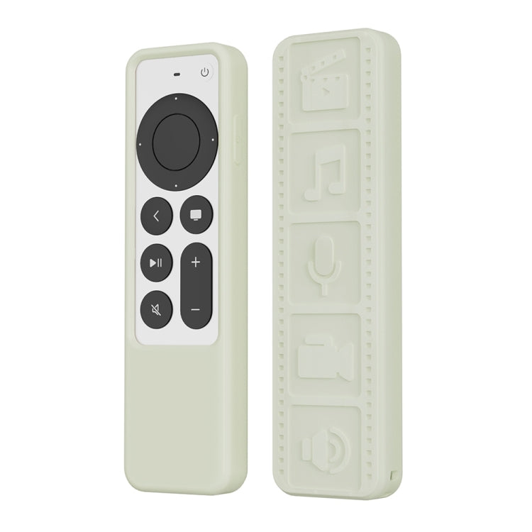 Silicone Remote Controller Waterproof Anti-Slip Protective Cover For Apple TV 4K 2021 — (Gray White)