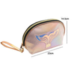 Semicircle Cartoon Fishtail Laser Makeup Toiletry Bag