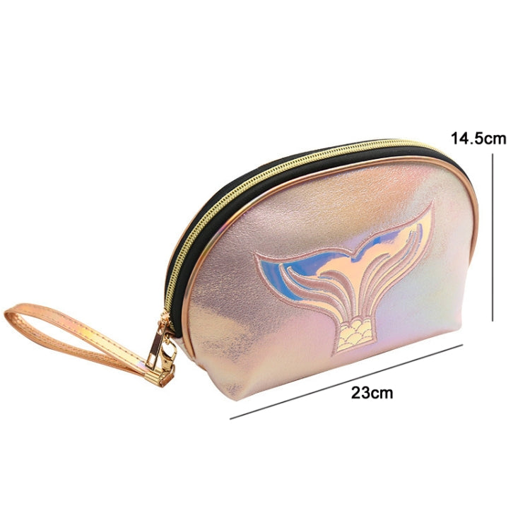 Semicircle Cartoon Fishtail Laser Makeup Toiletry Bag