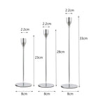 3 PCS / Set Home Decoration Wedding Wrought Iron Candle Holder, Style: — 3 PCS / Set Thin Bottom (Imitation Gold)
