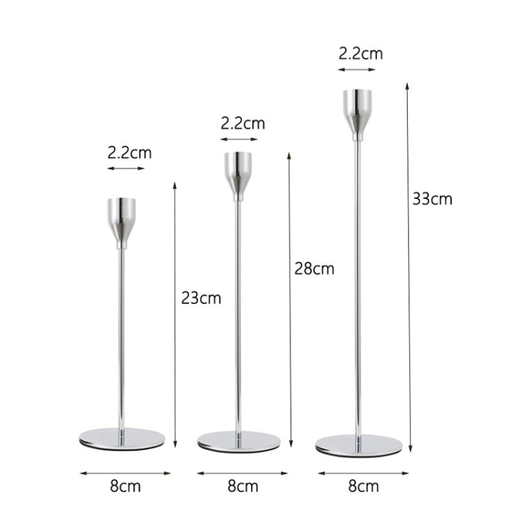 3 PCS / Set Home Decoration Wedding Wrought Iron Candle Holder, Style: — 3 PCS / Set Thin Bottom (Imitation Gold)
