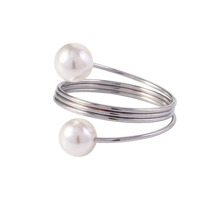 5 PCS Simple Pearl Spring Napkin Buckle Metal Dining Ring — Z1012-1