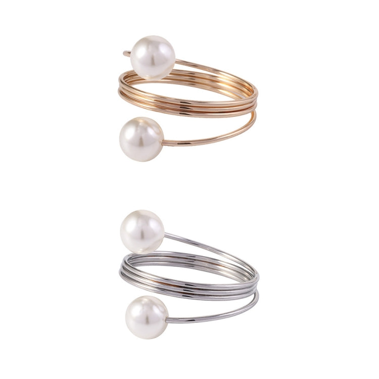 5 PCS Simple Pearl Spring Napkin Buckle Metal Dining Ring — Z1012-2