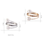 5 PCS Simple Pearl Spring Napkin Buckle Metal Dining Ring — view 4