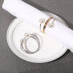 5 PCS Simple Pearl Spring Napkin Buckle Metal Dining Ring — view 5