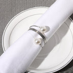 5 PCS Simple Pearl Spring Napkin Buckle Metal Dining Ring — view 6
