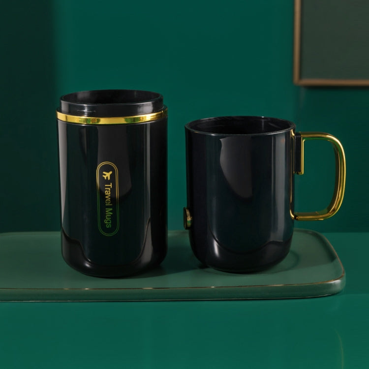 JM043 Home Mouthwash Cup Set Couple Convenient Travel Toothbrush Box, Style: — 2 Cups Dark Green