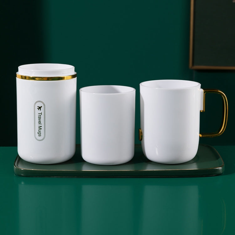 JM043 Home Mouthwash Cup Set Couple Convenient Travel Toothbrush Box, Style: — 3 Cups Black