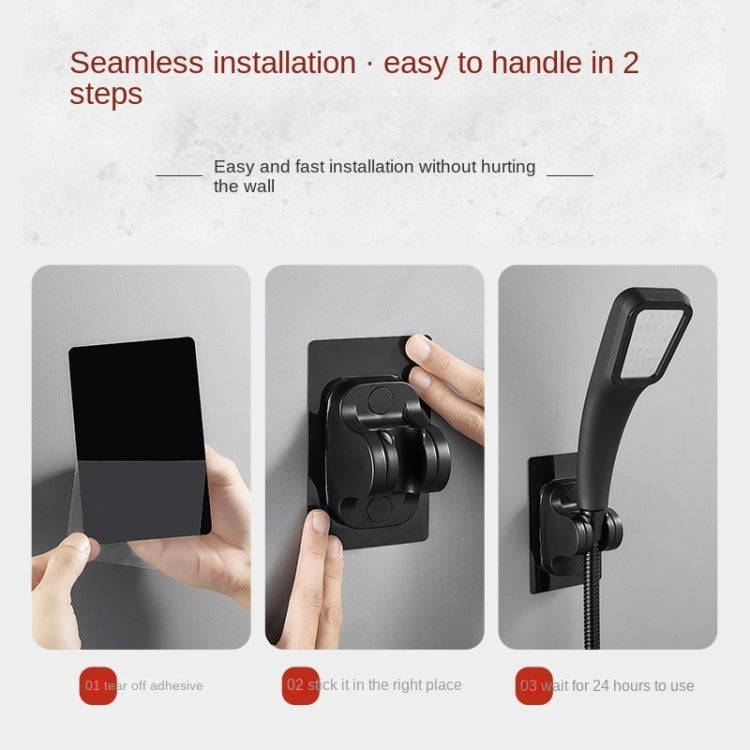 Self-Adhesive Shower arm Head Holder Adjustable Wall Mounted Fixed Base — view 7